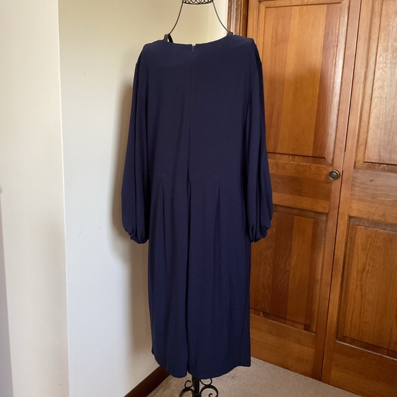 Eliza J Blue Wrap Tie Front Cocktail Dress, 16W - Picture 3 of 6